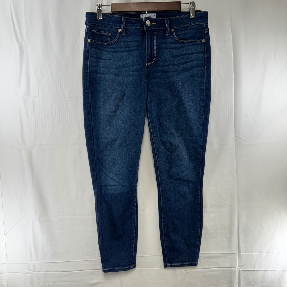 Paige Verdugo Crop Womens 31‎ Dark Blue Skinny Mid Rise Jeans